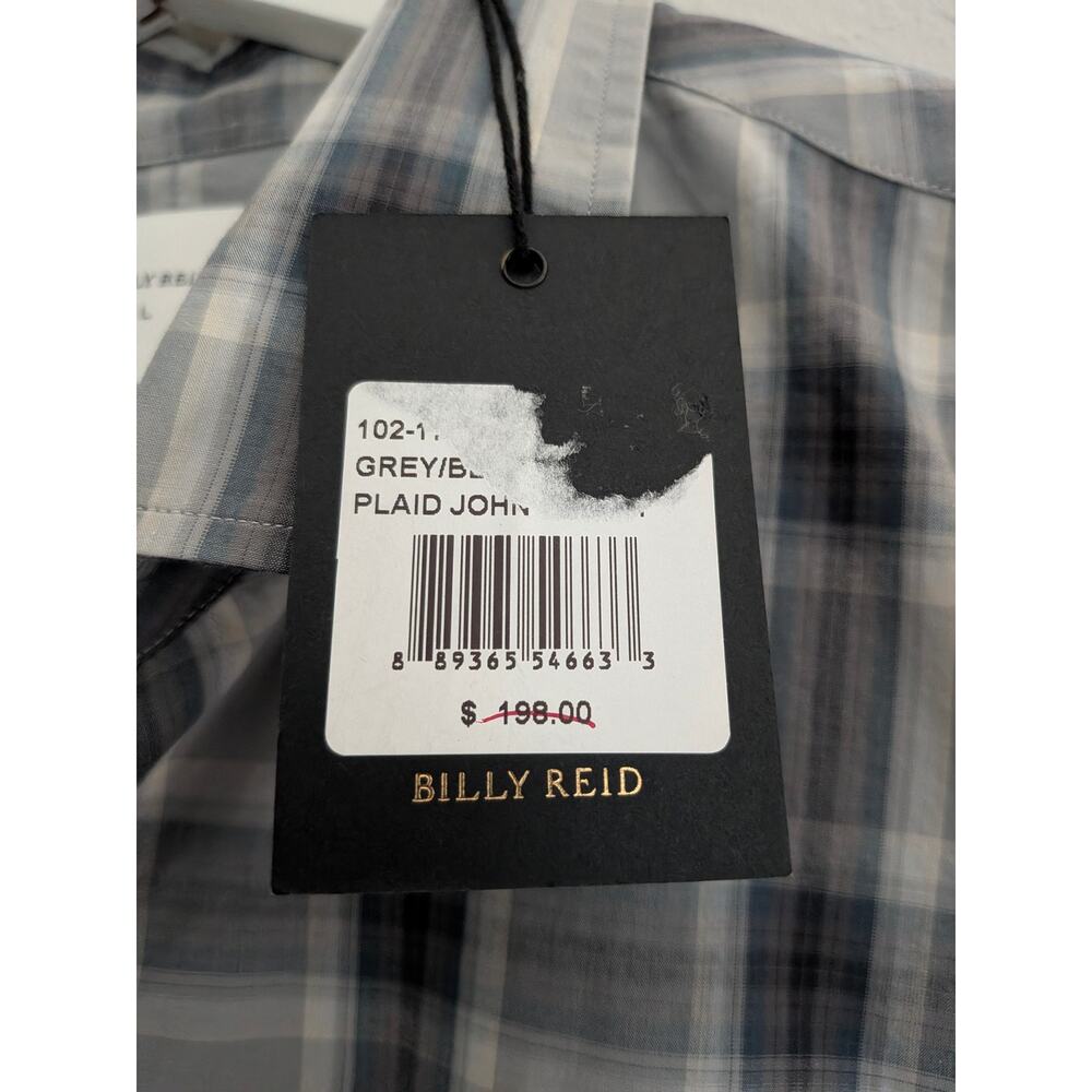 Billy Reid NWT John Gray Melange Plaid Long Sleeve Shirt Mens Large $198 - Picture 5 of 9